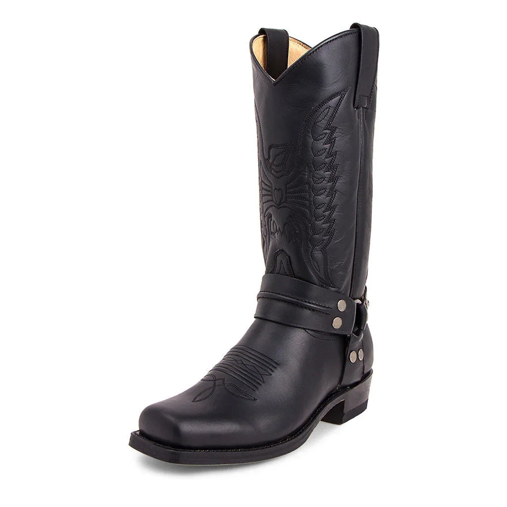 Men's Boots Handmade Men's Embroidery Thick Heel Mid-tube Boots European American Style Western Cowboy Boots