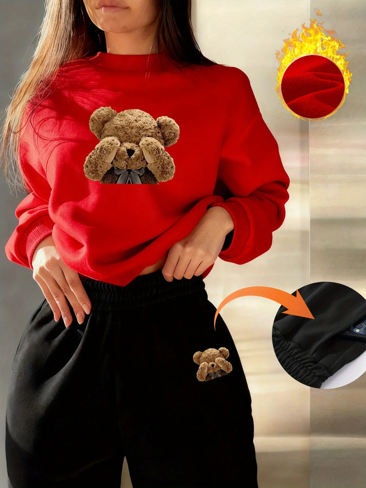 Women's Hoodie+Sports Pants Set Hip Hop Street Casual Skull Letter Printed Hoodie Loose Sports Shirt Autumn Warm Wool Clothing