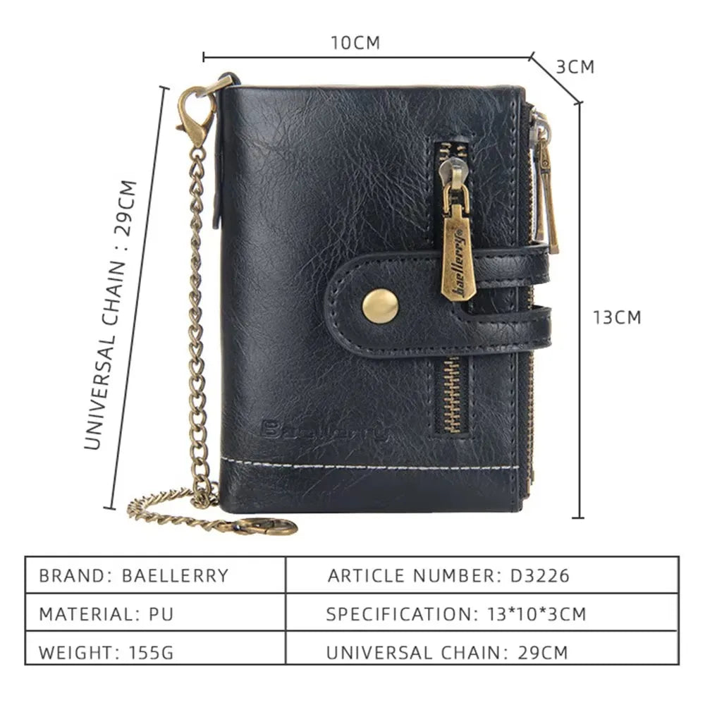 New Men Wallets Name Engraving 11 Card Holders Men Short Purse Double Zipper Coin Pocket High Quality Male Purse Cartera