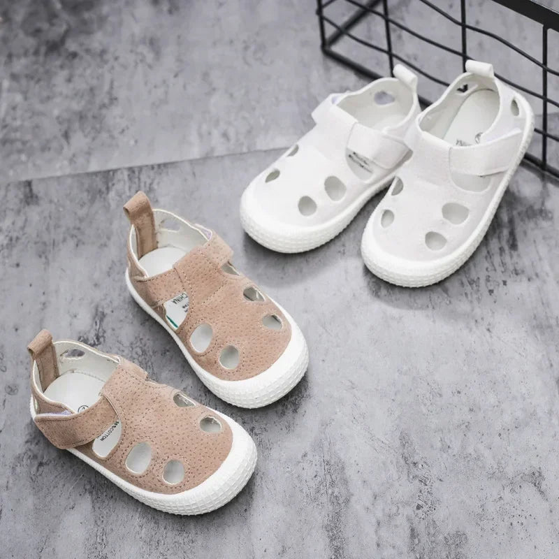 Kids Half Sandals Boys Sports Casual Shoes Cut-outs Hollow Fashion 2024 New Spring Summer Toddlers Children Girls Sandals 21-30