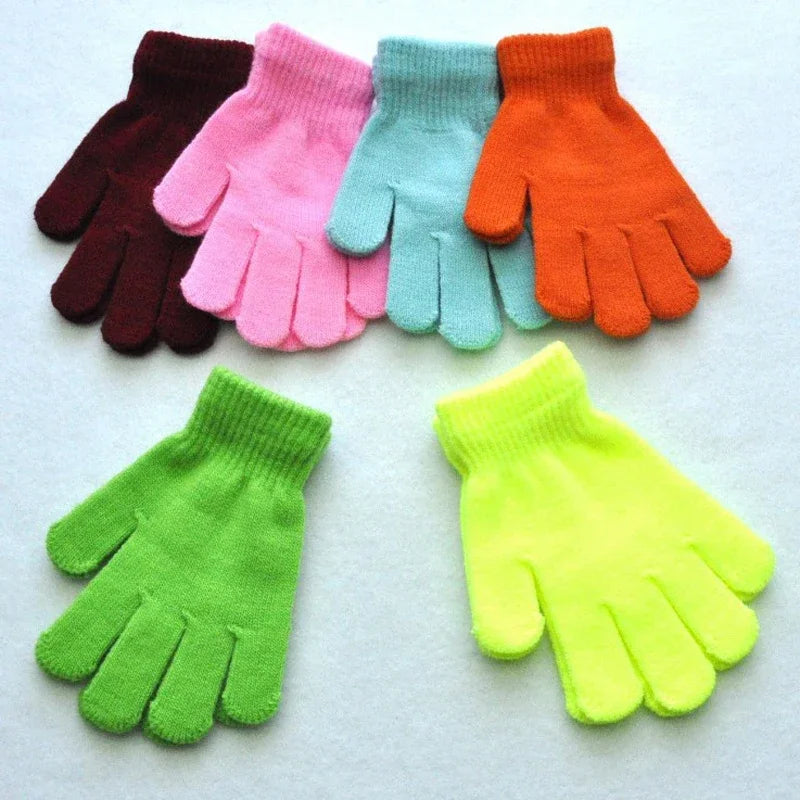 16 Color Kids Boys Girls Winter Cold and Warm Gloves Children Gloves for 6-10 Years Old