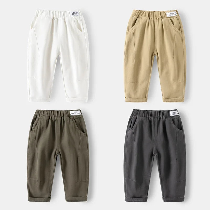 Boys Pants Cotton Kids Toddler Boy Trousers Baby 1 2 3 4 5 6 7 8 Yrs Casual Green Khaki Pants Spring Autumn Children's Clothing