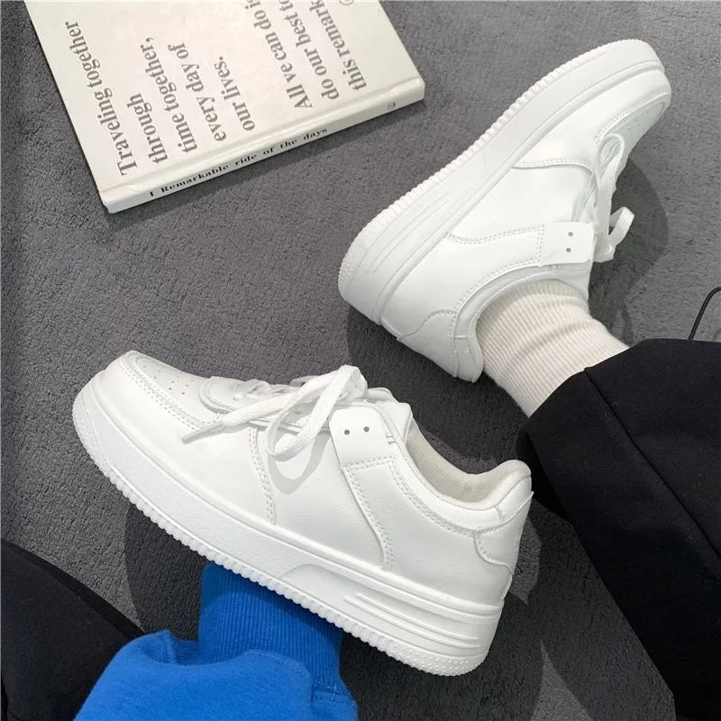 Women's Platform White Sneakers Lightweight and Comfortable Breathable Casual Walking Shoes for Daily Outdoor Wear