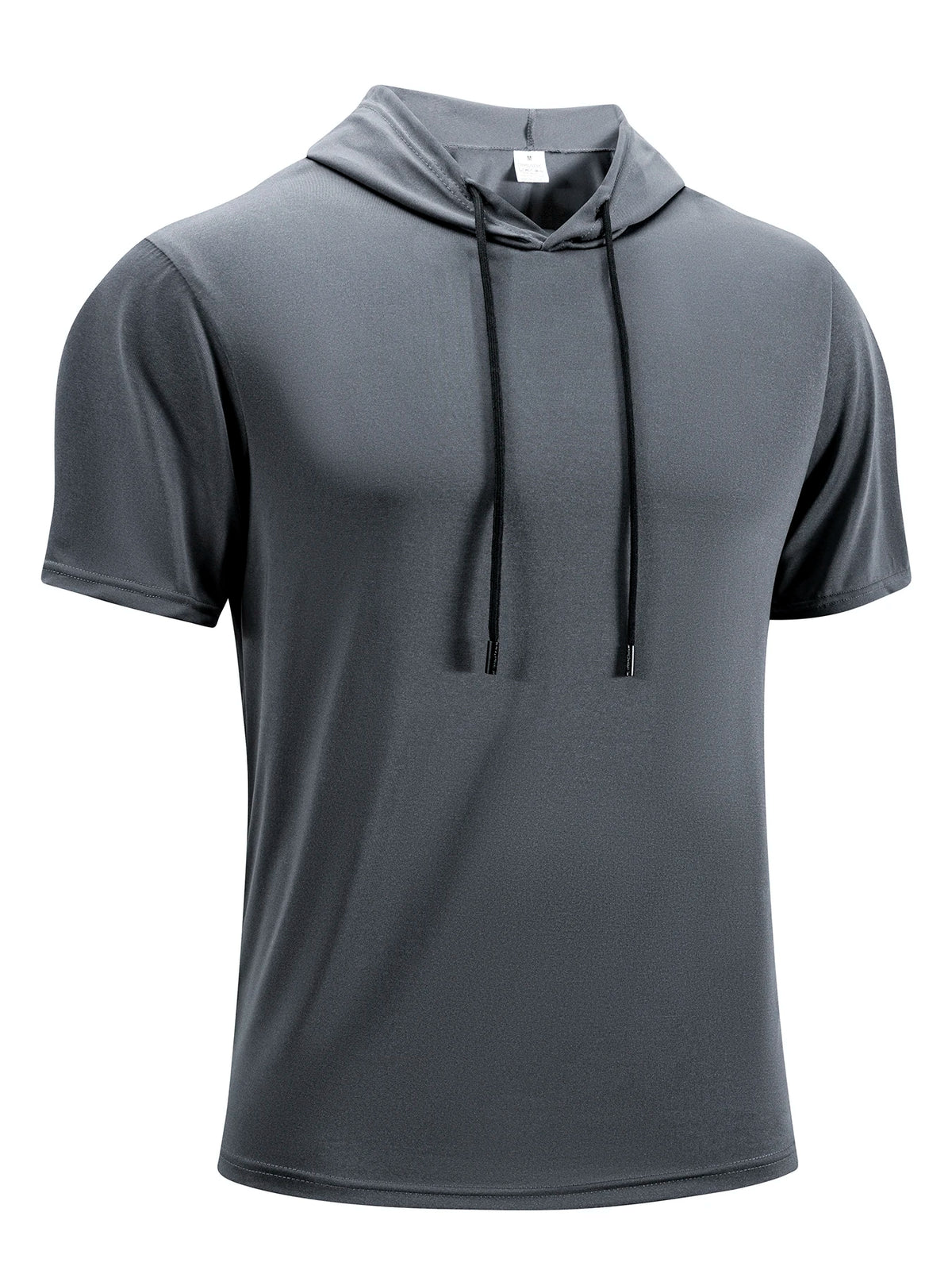 Mens Gym Thin Hoodie Short Sleeve Hoodies Fashion Jogger Sport Tshirt Man Solid Color Summer Daily Casual Athletic Fitness Tees