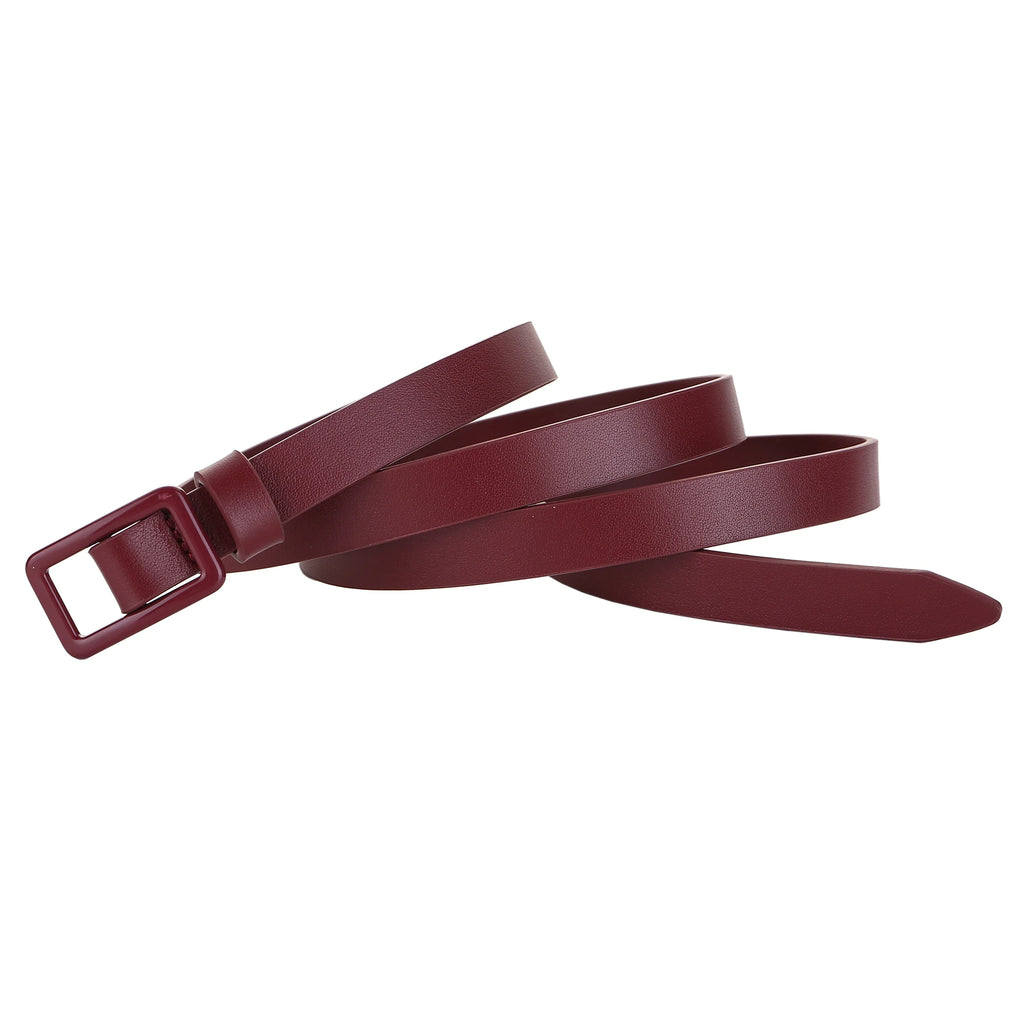 Fashion Belts for Women Metal Buckle Waist Belt Knotted Thin Belts for Jeans Dress Leather Belt Adjust Skinny Waistband