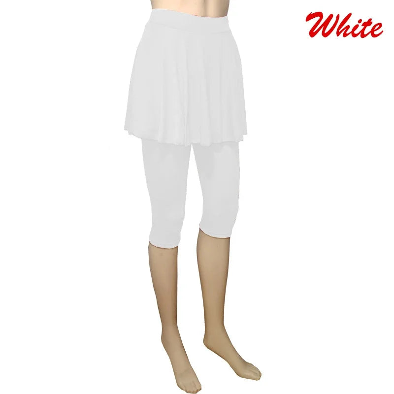 Women Leggings Skirt Tennis Pants Spandex Sports Elastic Cropped Culottes Legins Yoga Pants Women's Sports Fitness Leggings