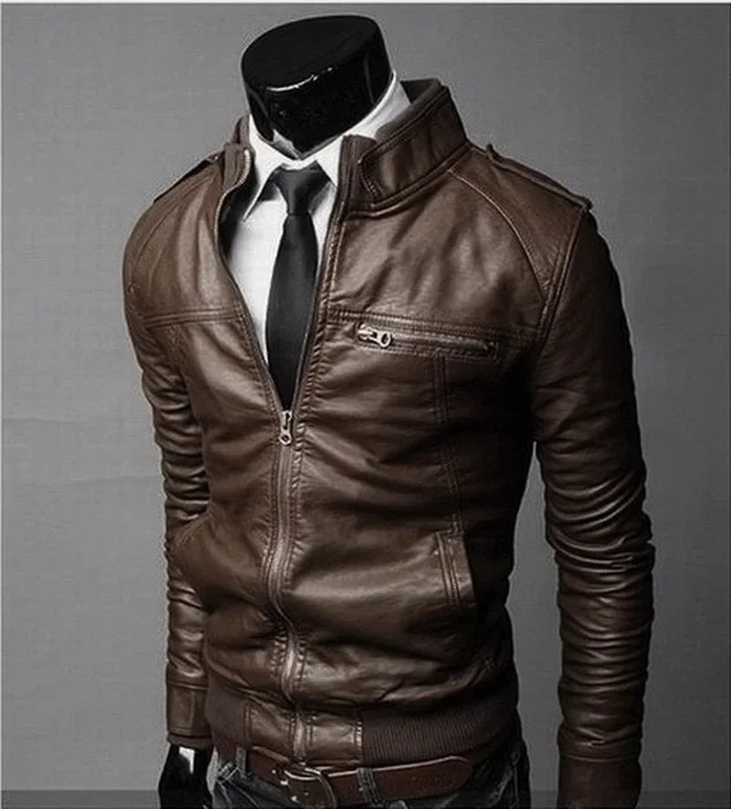 MRMT 2026 Brand New Men's  Motorcycle Leather Jacket Slim Men Leather Jacket Outer Wear Clothing For Male Garment Man Jackets