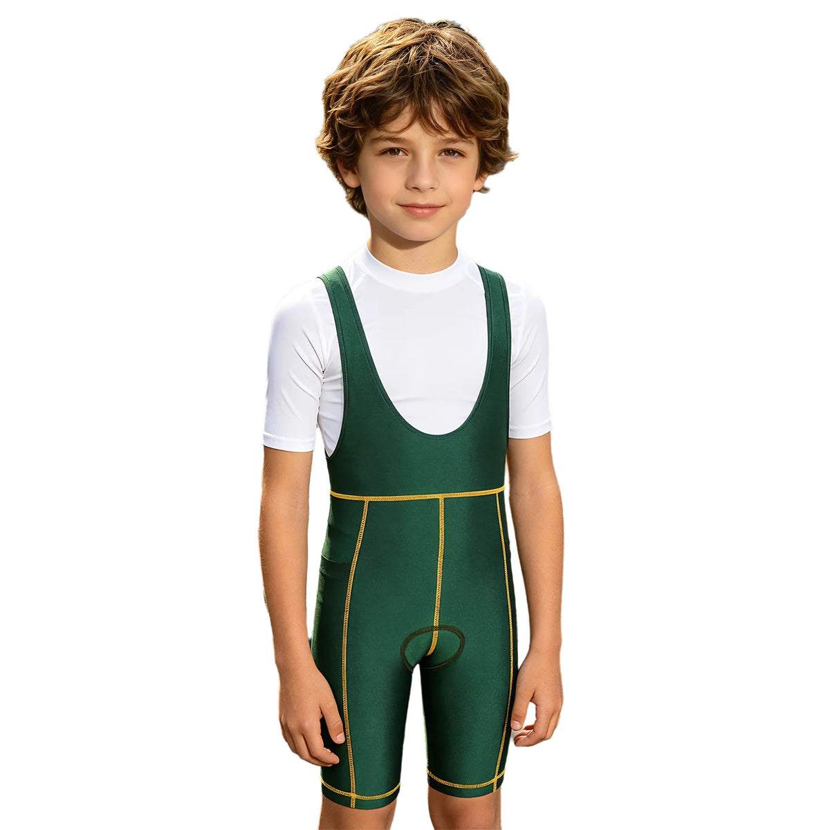 Boys Girls Tracksuit Kids Cycling Bib Shorts Pockets Suspenders Shorts 3D Padded Bicycle Biking Bib Shorts Sportswear Bodysuit