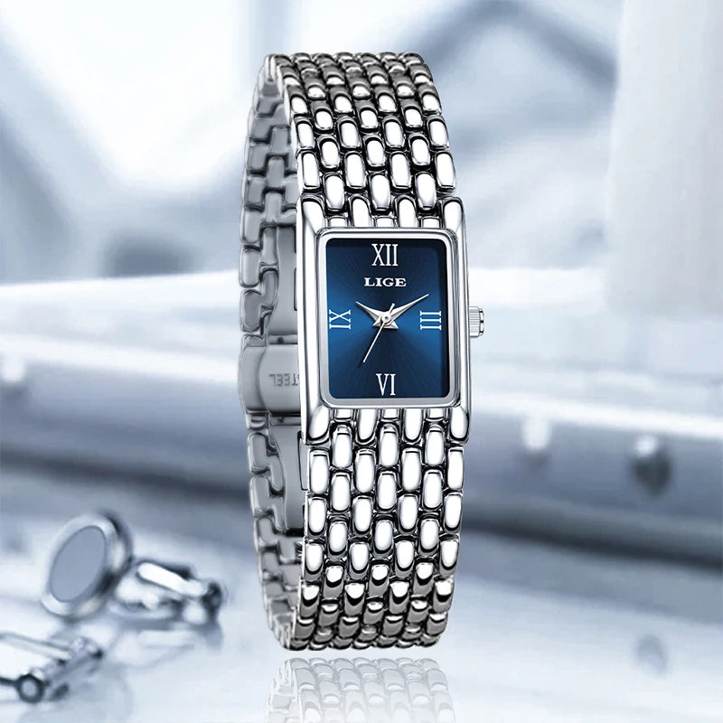 2025 LIGE TOP women's watch quartz stainless steel strap women watches luxury casual waterproof  Watch for Women montre femme