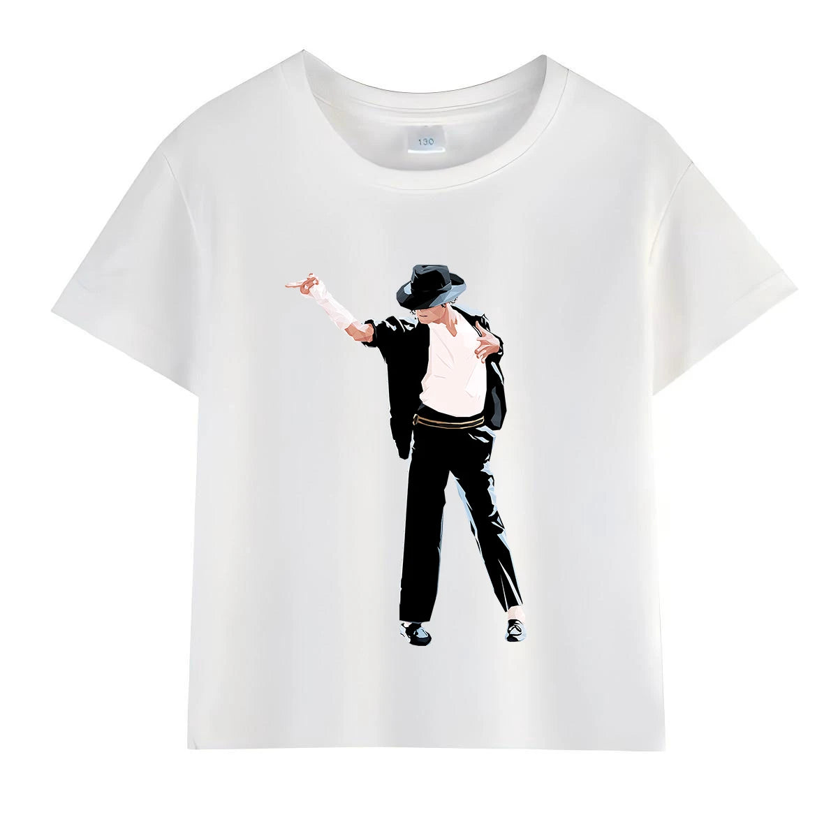 Kids Michael Jackson Rock N Roll T-Shirt Children's Fashion Crew Neck Top Summer Casual Clothes for Baby Boys And Girls