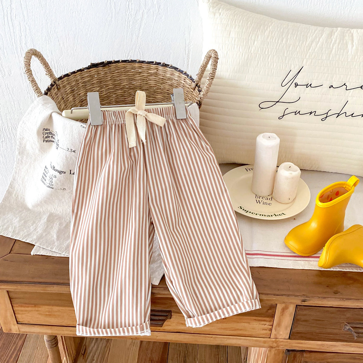 1-6 Age Children's Clothes Casual Trousers Toddler Girl Boy Striped Harem Pants Korean Fashion Kids Summer Clothing Long Pant