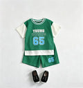 2026 Summer Child Sports Wear Short-sleeved Outfits Fashion Casual Clothing Round Neck TShirt+Shorts Kids New Two Piece Set