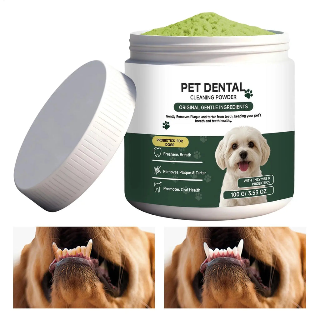 No Brushing Cleaner Pet Tooth Clean Powder Dog Teeth Cleaning Powder Cleaning For Dog For Puppy Kitten Small Large Breeds Daily