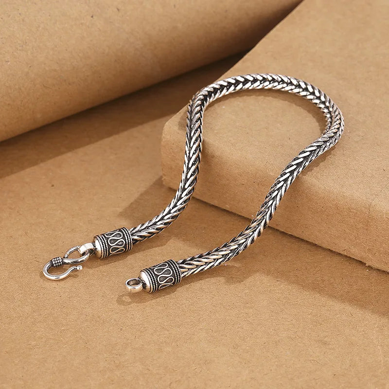 925 Silver Bracelet Retro Men Classics for Man Woman Fine Jewelry Wedding Noble Chain Party Christmas Gifts Party