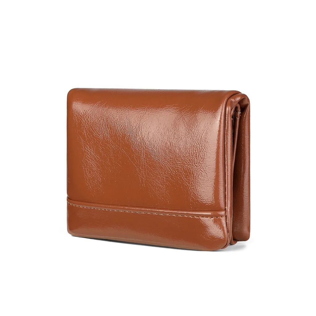Men Wallet Short PU Leather Trifold Card Holder Vintage Male Purse with ID Window Cash Pocket Slim Casual Money Clip Billfold