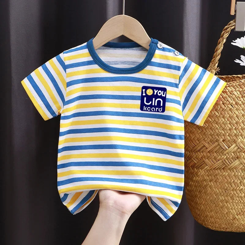 T-shirts Kids Toddler  Children's Clothing Cartoon Print Cotton Tee Tops Boys and Girls Clothes Baby Summer