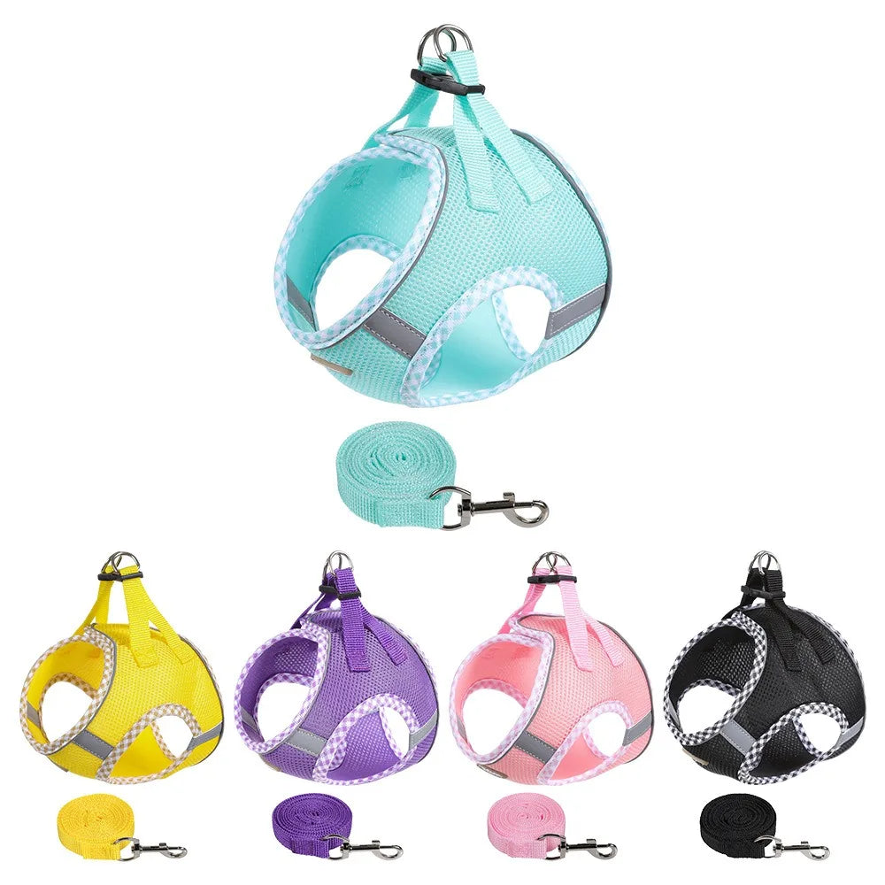 Pet Supplies Reflective Dog Harness Leash Adjustable Anti Escape Puppy Cat Harness Breathable No Pull Pet Harness Cat