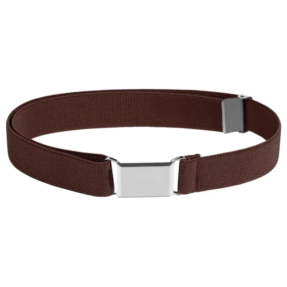 Boy Girl Children Adjustable Elastic Canvas Waistband Kids 2.5cm Width Kids Elastic Belts Stretch Waist Belt with Buckle 60-80cm