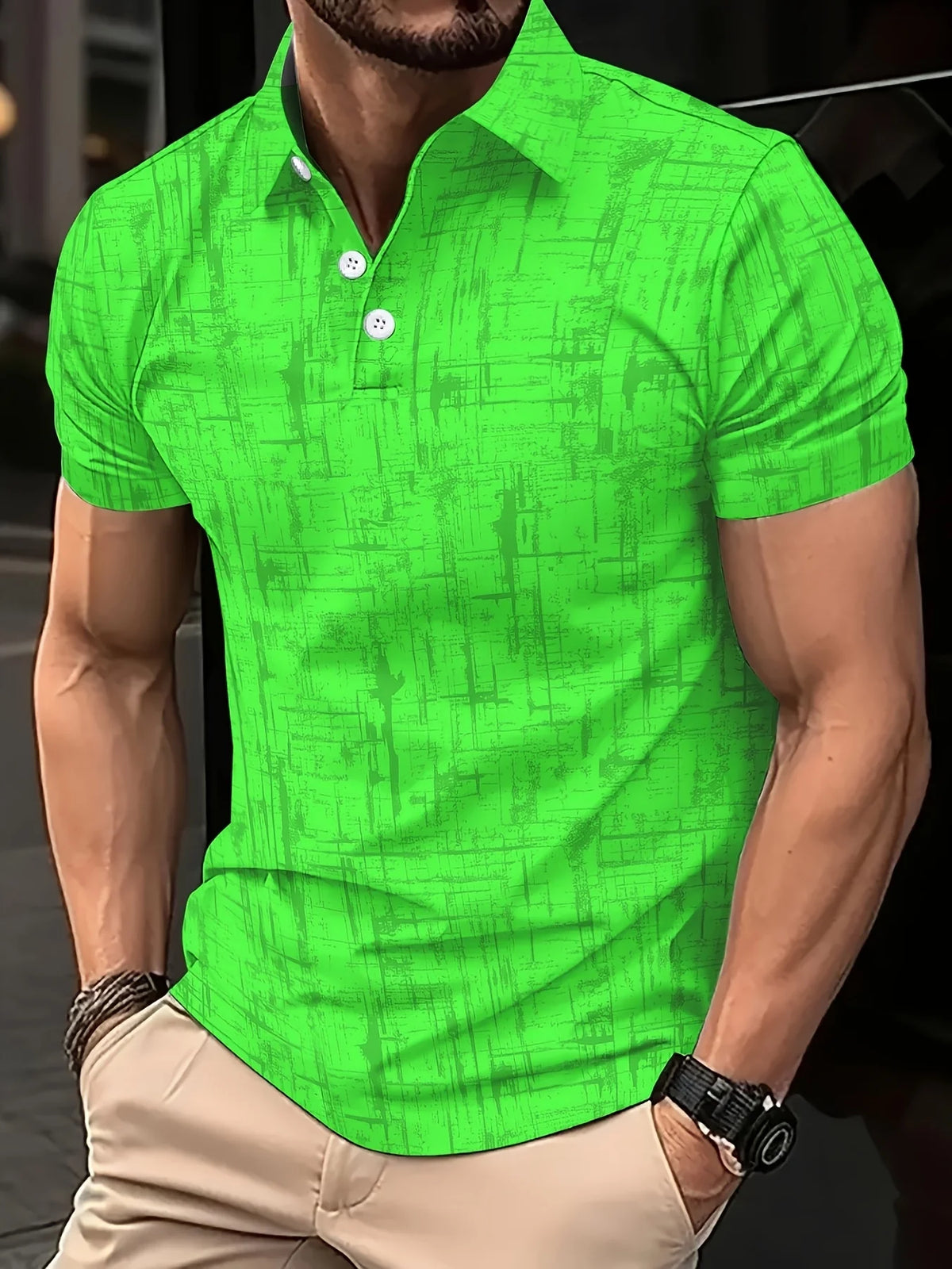 2026 Summer New Style Men's Short-Sleeved Polo Shirt - Street Casual Fashion Comfortable Breathable 3D Pattern Print