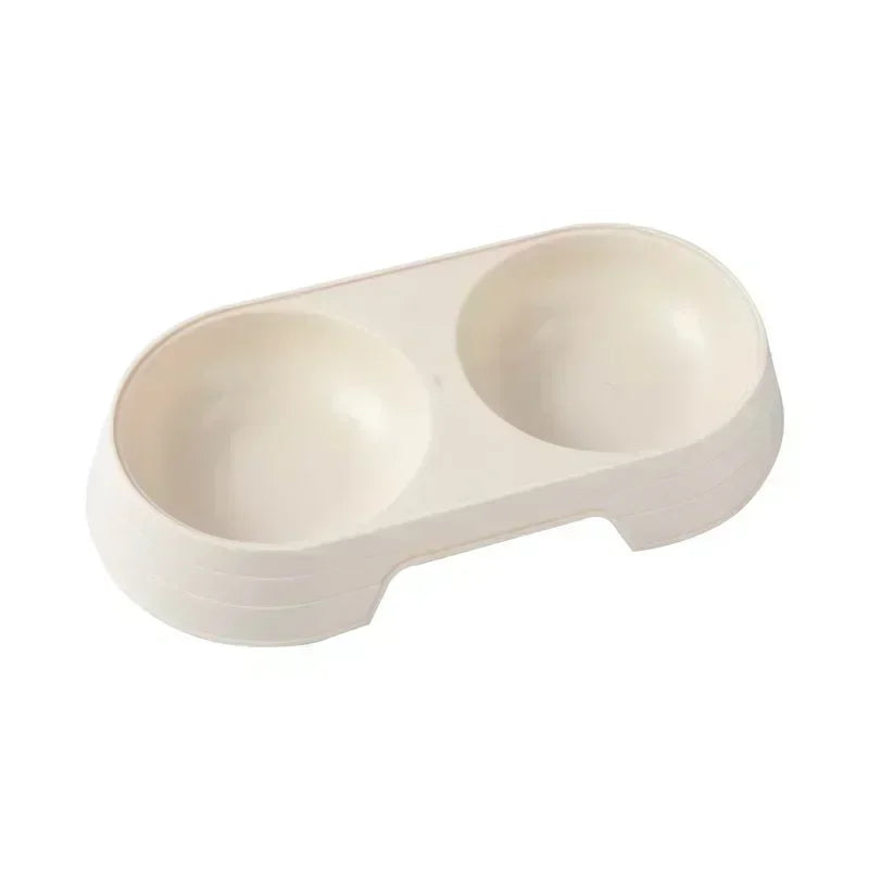 Pet Double Bowl Dogs and Cats Feed in Double Bowls Macaron Plastic Feeding Bowl Pet Supplies Cat Accessories Cat Products Cat Fo