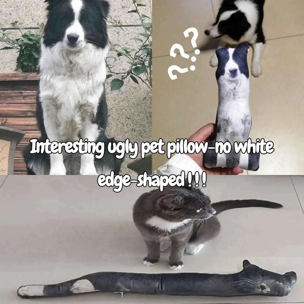 Customized Ugly Pet Pillow - DIY Abstract Personalized Funny Cute Cat Dog Pillow - No White Edges, Stuffed Animals of Your Pet