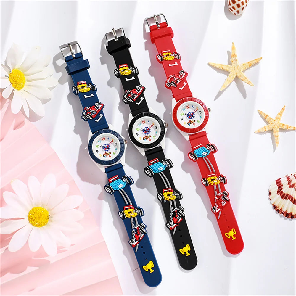 Children's watches Cool Cartoon Robot Quartz Watch Fashion Sports Black Silicone Boys Girls Gift Wristwatch