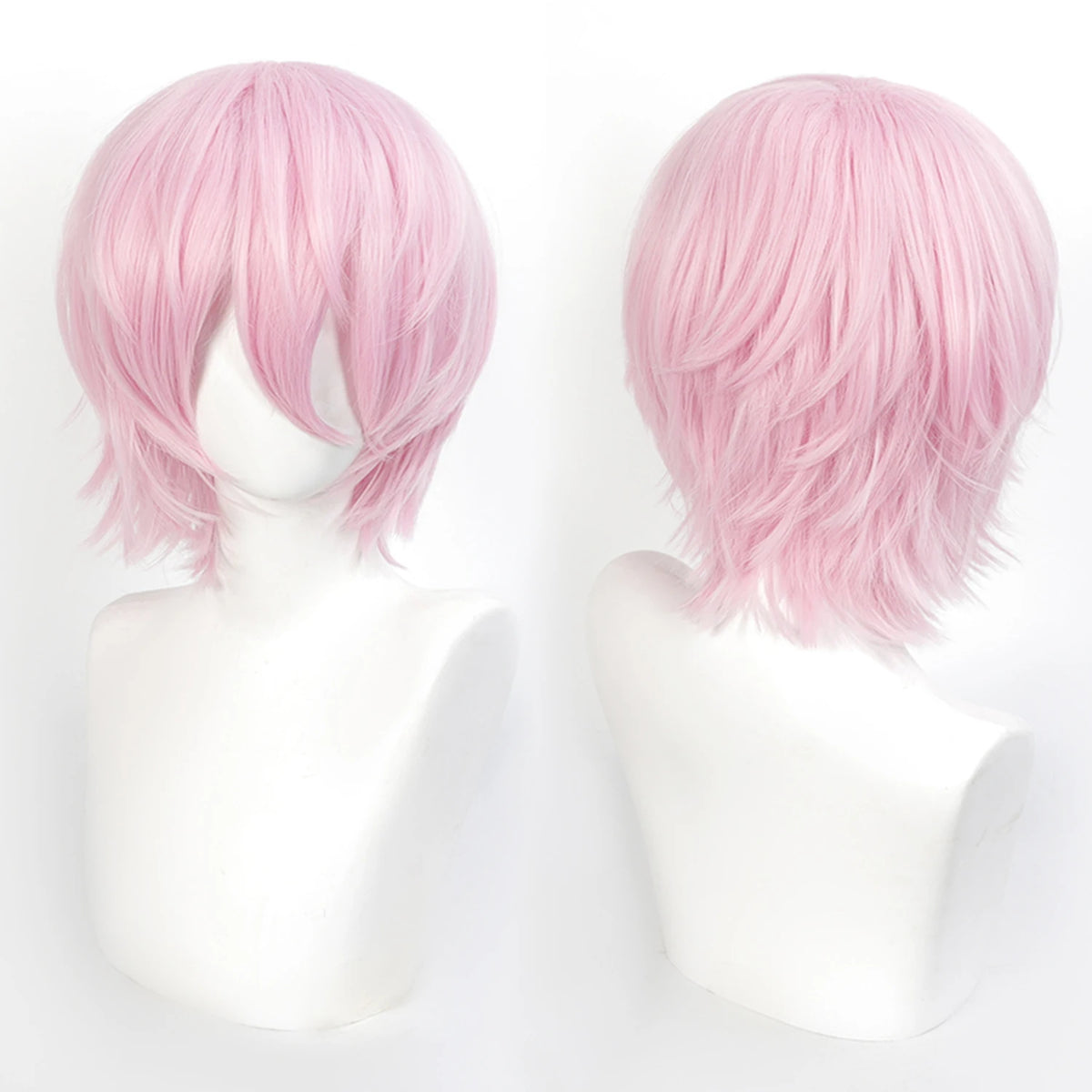Short Wavy Bob Synthetic Wig with Air Bangs Heat Resistance Shoulder Length Curled 14inch Wigs for Daily Use Cosplay for Women