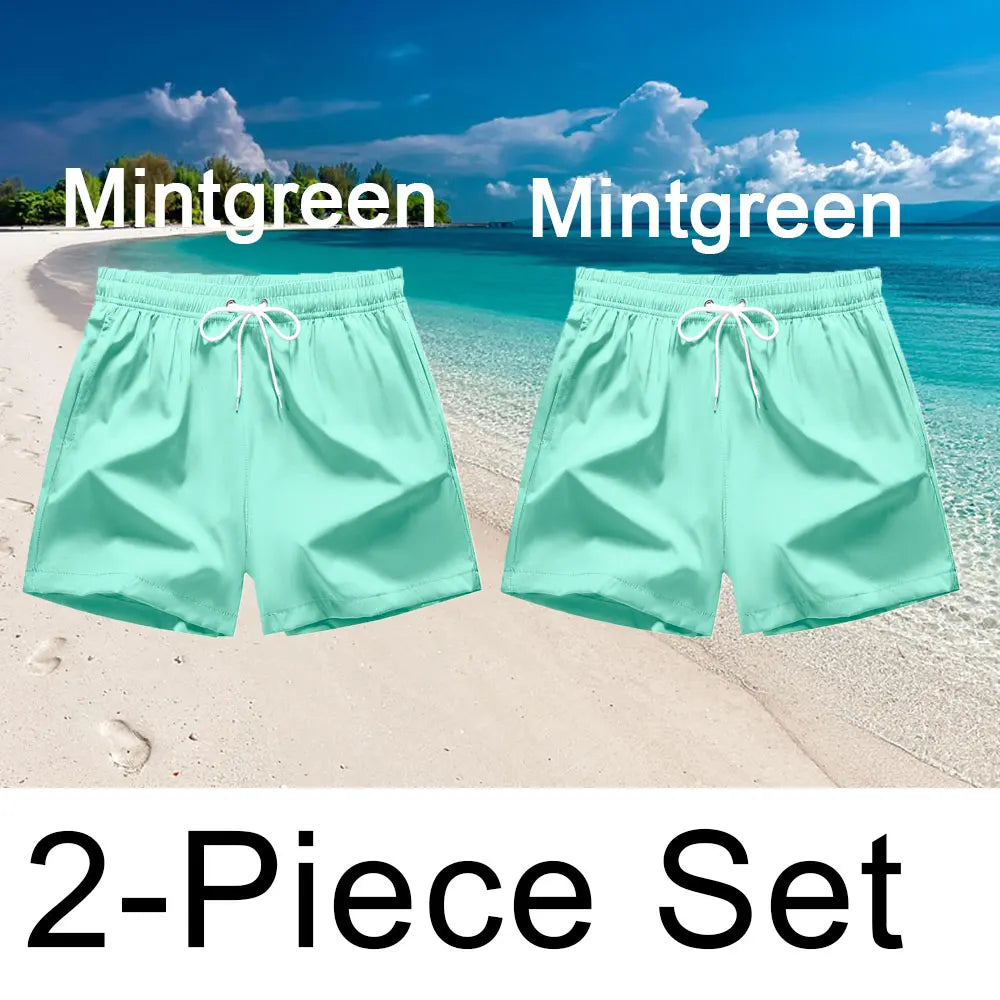 Men's Swim Shorts Swim Trunks Quick Dry Board Shorts Bathing Suit Breathable Drawstring With Pockets for Surfing Beach Summer