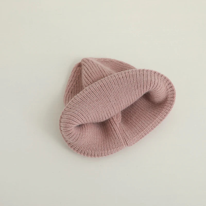 Candy Color Kids Hat For Girls Boys Autumn Winter Baby Beanie Kids Cap Elastic Warm Knitted Children Hats Solid Color Baby Hat