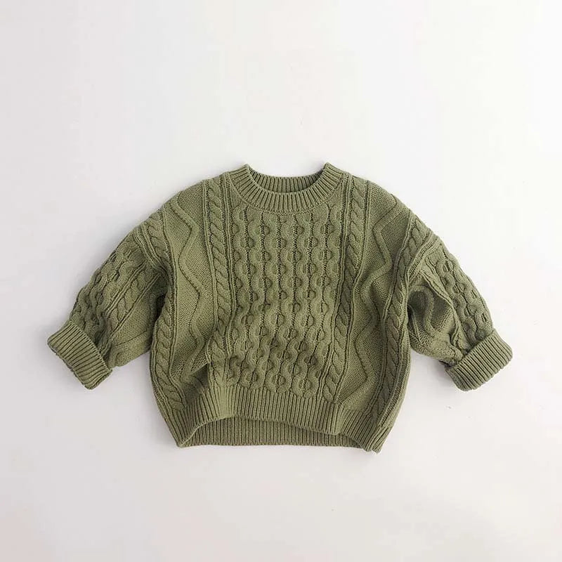 Kids Sweater 2026 Fall/Winter New Boys And Girls Cute Cartoon Crew Neck Pullover Fall And Winter Knitted Warm Top