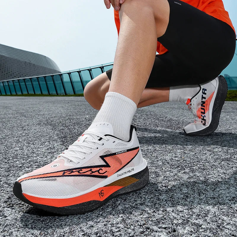 Men's and Women's Running Shoes Anti Slip and Shock-Absorbing Carbon Fiber Board Professional Marathon Chunta Sports Shoes 2026