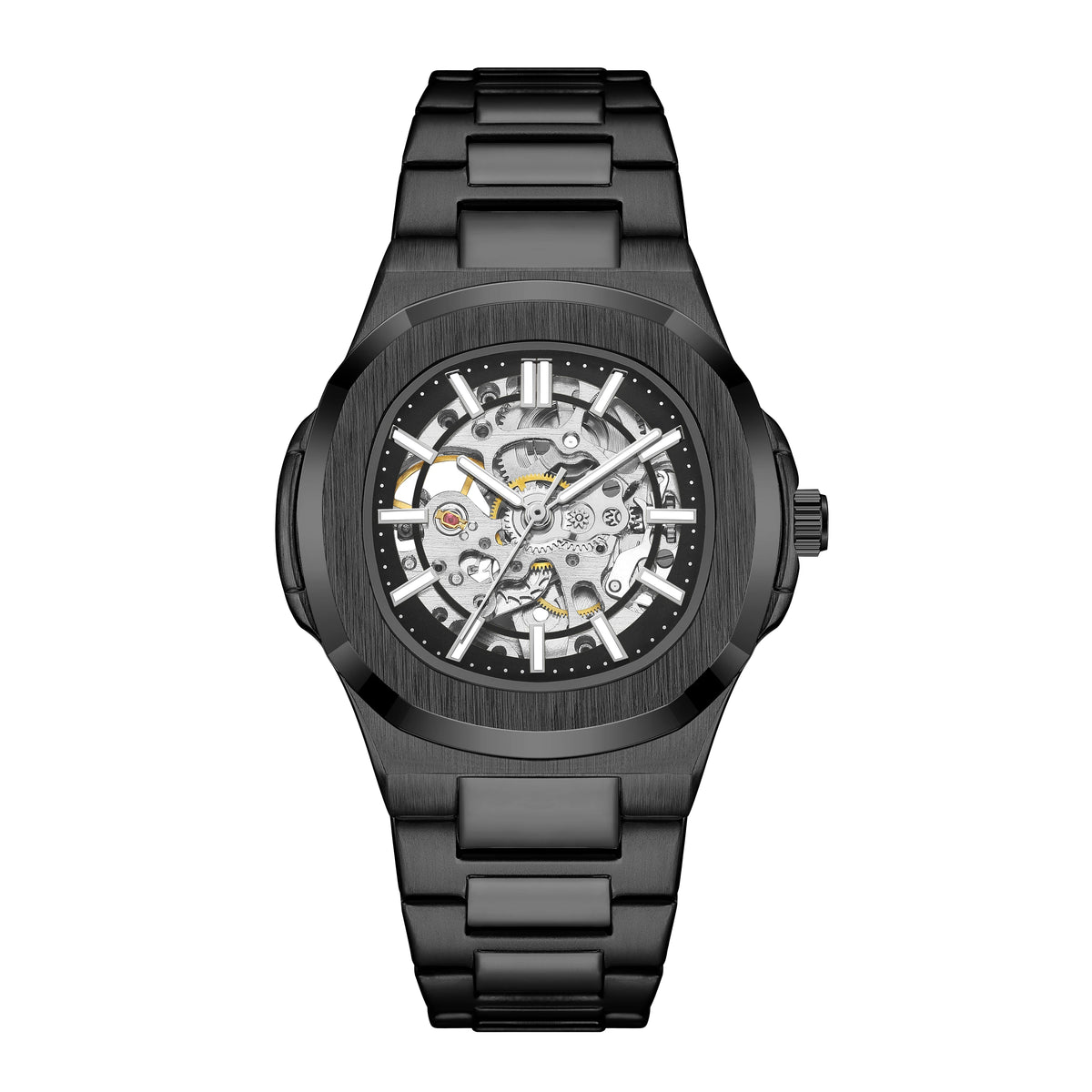 Men's Watches Luxury Automatic Watch For Men Mechanical Wristwatch Skeleton Stainless Steel Sapphire Glass Male Clock 2023