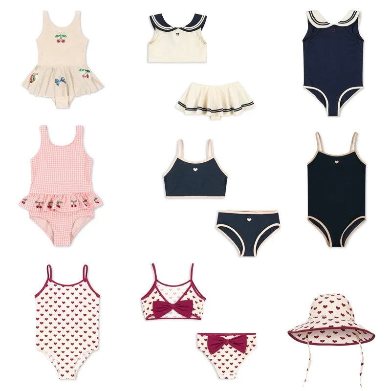 Children's Clothing Cute Girls Swimsuit for Kids Swimwear Printed Cherry Beach Wear Bather Suit Baby Bikinis Sets Sea Side