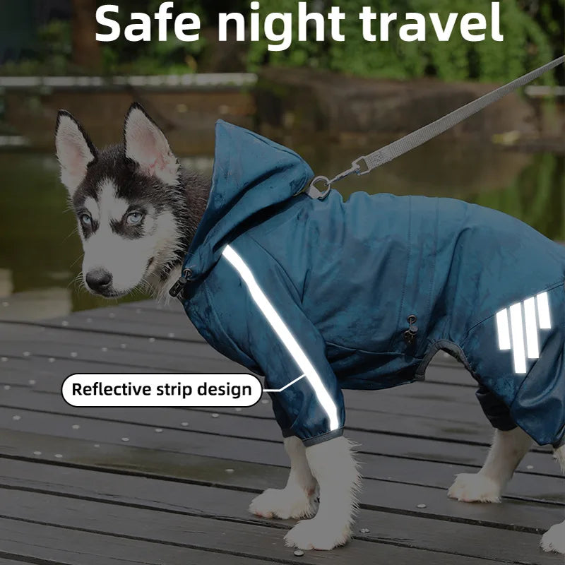 Pet Dog Reflective Waterproof Raincoat Pet Clothes Chihuahua Rain Coat Small Medium Dogs Puppy Jumpsuit Raincoat Pet Clothing