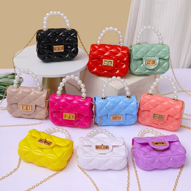 Fashion Kids PVC Leather Crossbody Bags Girls Heart Shoulder Bags Children Mini Coin Purses Jelly Bag Kids Handbag Gifts ﻿