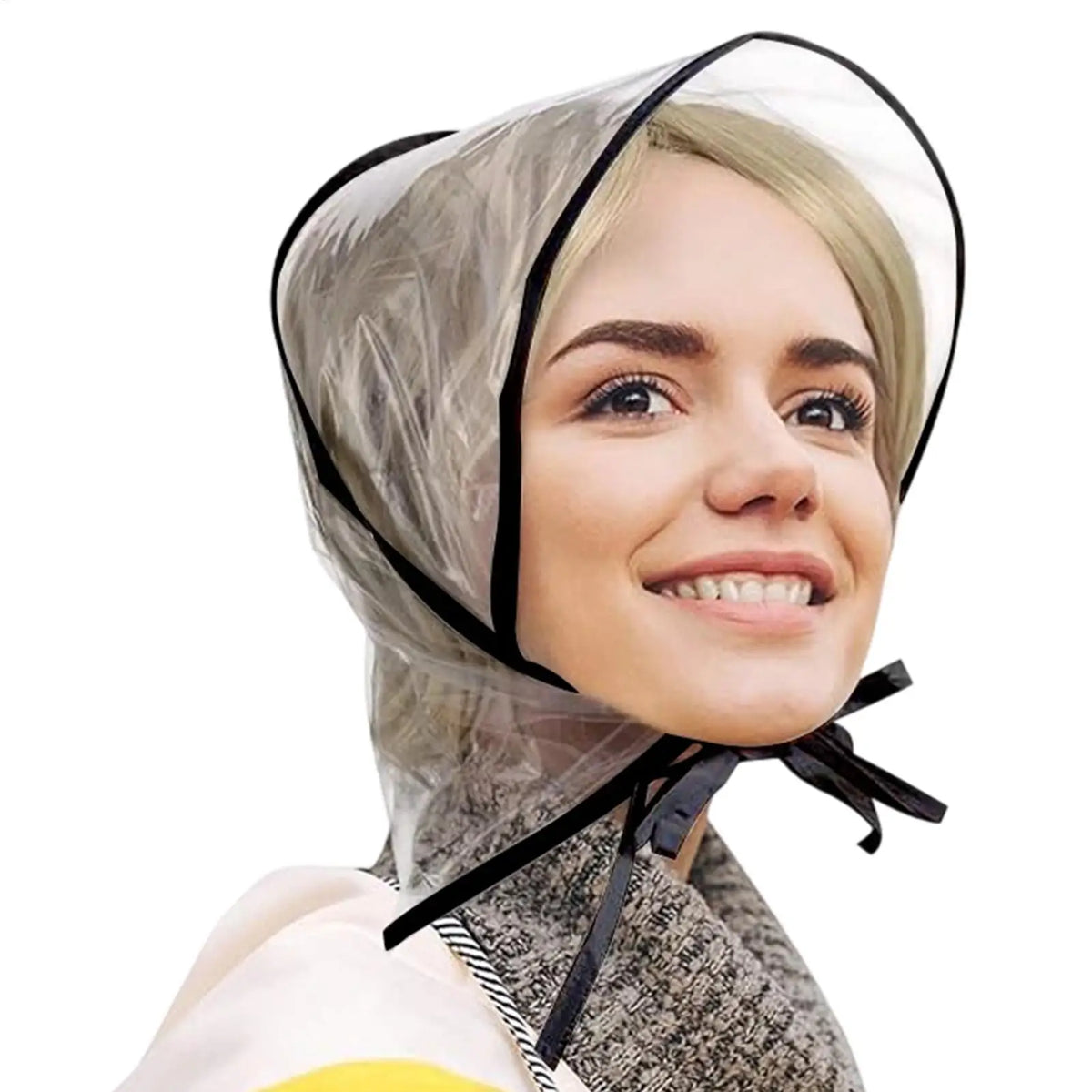 Womens Rain Hat Reusable Transparent Headwear with Brim Waterproof Transparent Rain Hat for Women Lady Girlfriend Mother Travel