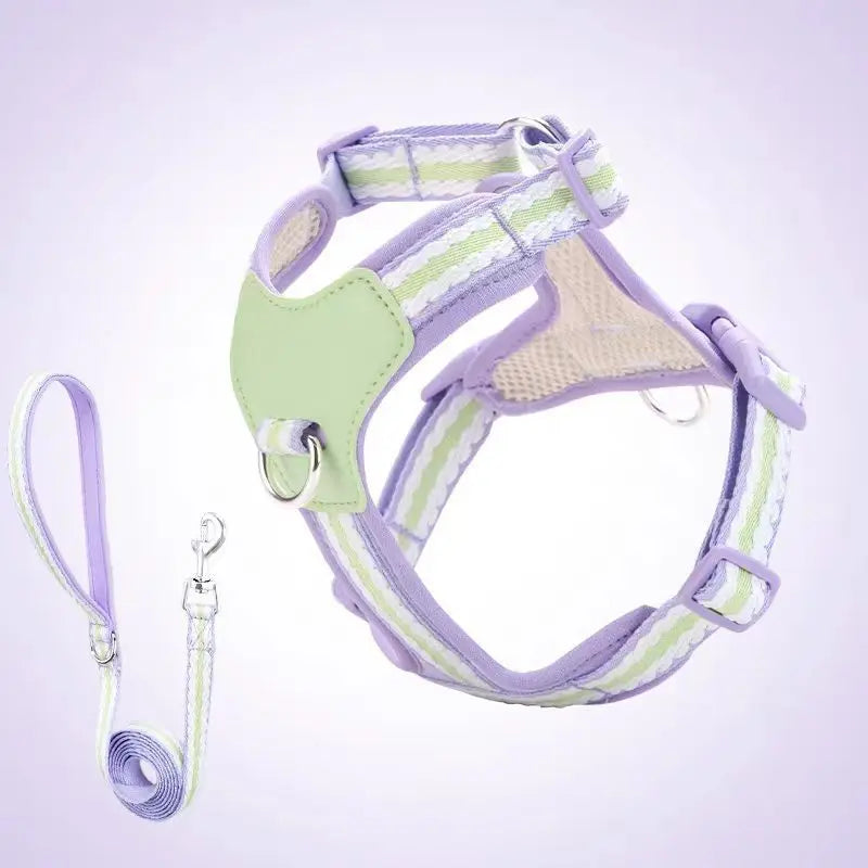 Dog/Pet Harnesses No Pull with Dog Collar Breathable Dog Harness Leash Adjustable Chest Strap For Small Puppy Outdoor Walking