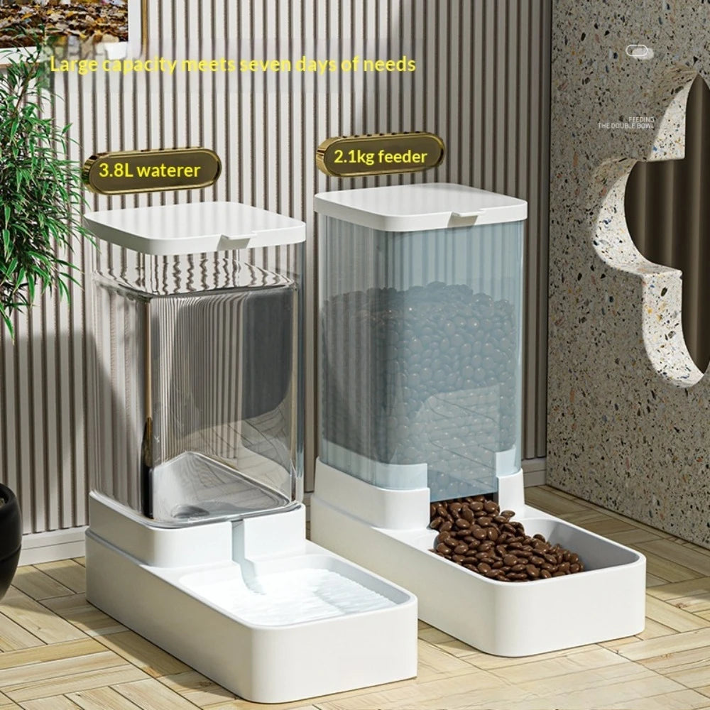 Pet Feeders and Drinkers Large Capacity Food Storage Dispenser Containers Durable Gravity Feeding Stations For Dogs And Cats