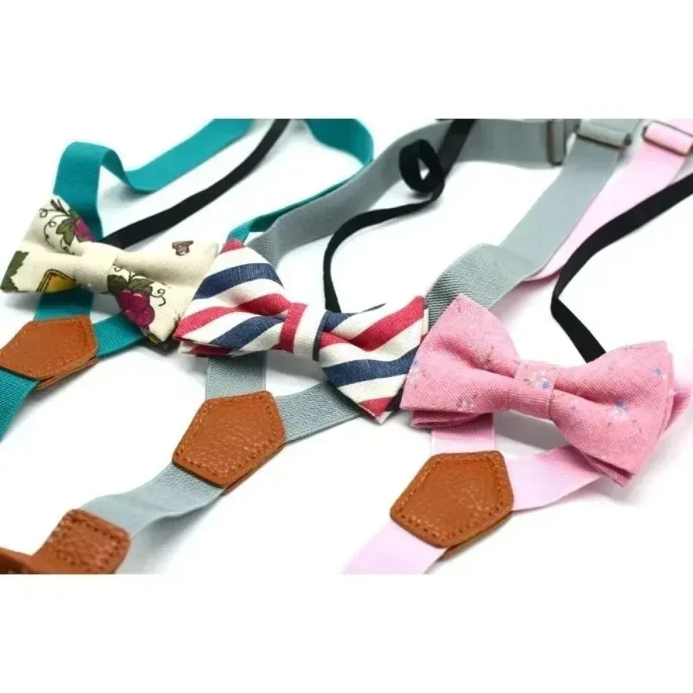 Kids Adjustable Elastic Suspenders Braces for Boys Girls Children Wedding Party Fashion Accessories Black