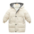 Children's Coat Winter Thickened Warm Letter Printed Boys' Cotton Jacket, Ages 3-10 Long Sleeved Zippered Girls' Coat