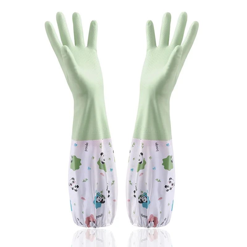 Women's Household Rubber Gloves: Durable Extended Waterproof for Kitchen Dishwashing Cleaning And Laundry