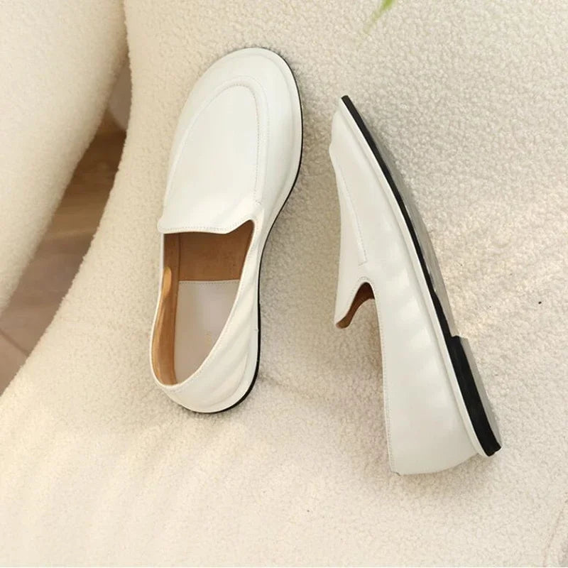 Women's Mary Janes Round Toe Loafers Spring Autumn 2025 New Genuine Leather Woman Shoes Soft Soles Slip-on Ladies Walking Flats