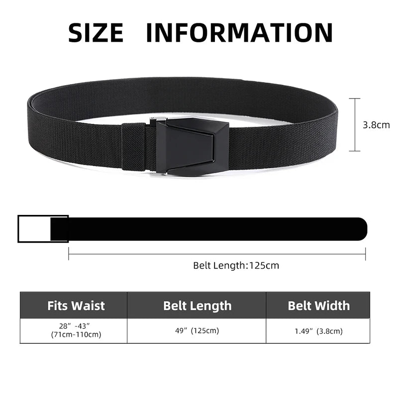 New Alloy buckle Fashion Men Belt  Adjustable Belts For Men Elastic Belts High Quality Wear-resistant Training Belt