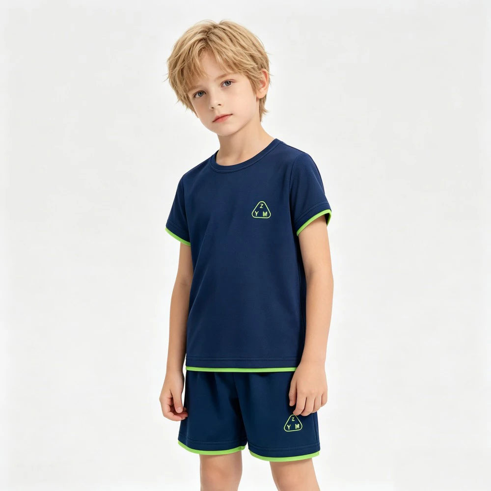 1-10Y Boys Girls Sports Basketball Clothes Jersey Suit Summer Children Football T Shirts Shorts 2pcs Sets Breathable Sportswear