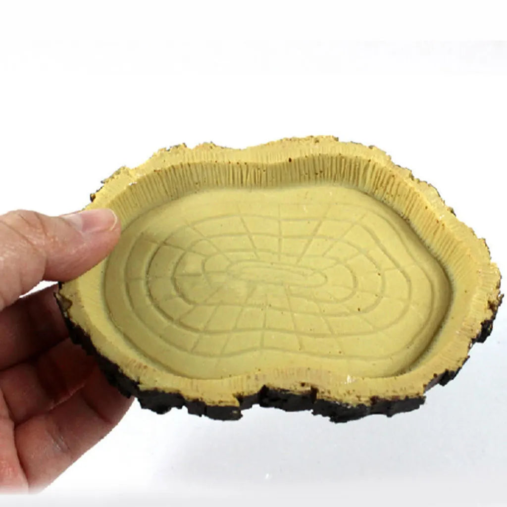Pet Reptile Feeder Bowl Basin Resin Non-Toxic Food Water Pot Turtles Tortoise Scorpion Lizards Crabs for Pets Feeding Tray