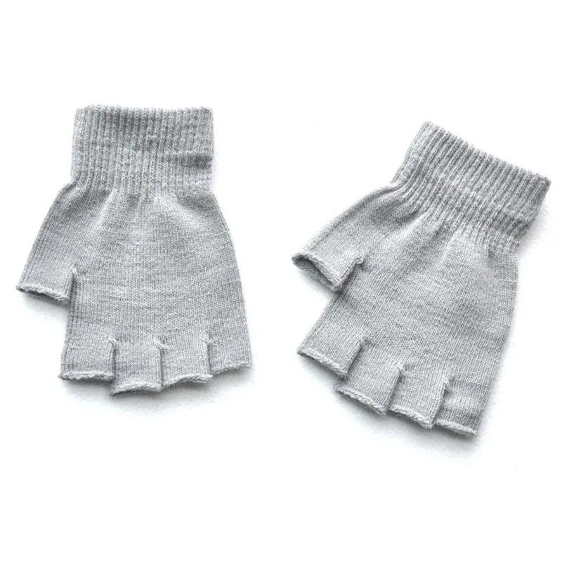 New Hot Children Magic Knitted Gloves Kids Stretch Half Finger Glove Winter Warm Mittens Solid Fingerless Girls Soft Wrist