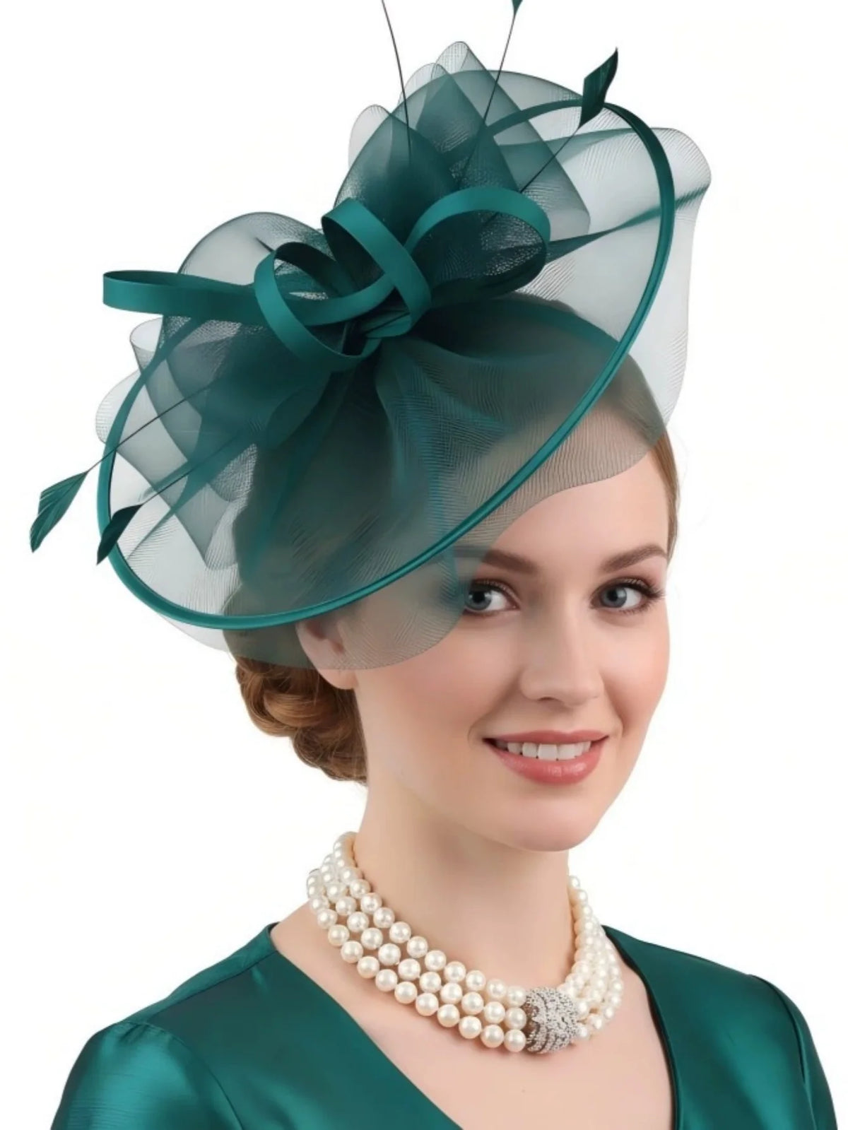 Fascinators Hats For Women Tea Party Hats 1950s Kentucky Derby Hats Feather Hair Clip For Bride Wedding Party Mesh Headband