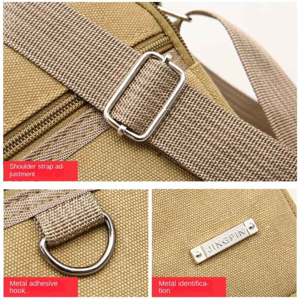 Men's Shoulder Bag Canvas Men's Sling Bag Messenger Shoulder Crossbody Bags Large Capacity Handbags Multifunctional