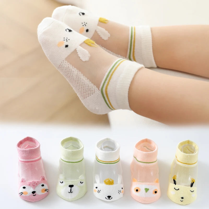 Kids Socks 5 Pairs/Lot Spring Summer Cotton Girls Socks Cute Flowers Pattern for Children Baby Little Girl Clothing Accessories
