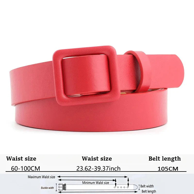 Women's Trousers Belt Fashion PU Leather Black Waistband High Quality Trend Woman Waist Belts Durable Working Belts DT077